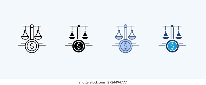 Kostenausgleich - Illustrationsvektor für mehrere Symbole