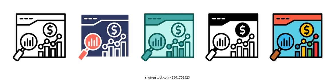 Cost Benefit Analysis Icon Multiple Vector Illustration