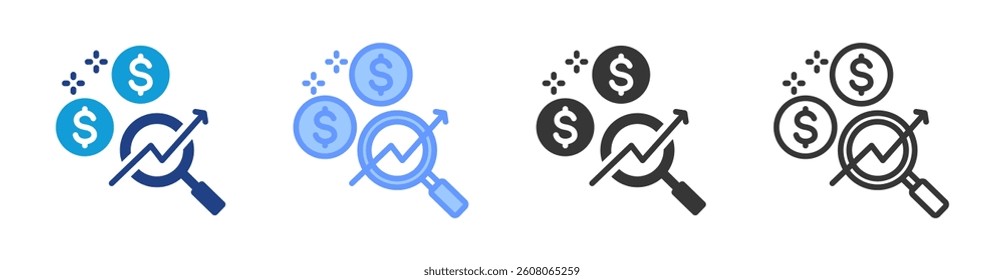 Cost Benefit Analysis icon set multiple style collection