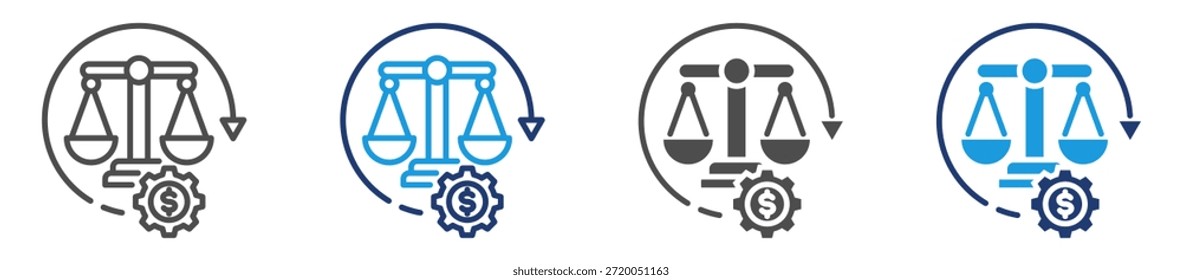 Conjunto de iconos de beneficios de coste Estilo múltiple