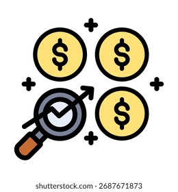 Elemento De Icono De Análisis De Costo-Beneficio Para Diseño