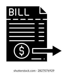 Cost Bill Glyph Icon Style