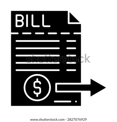 Cost Bill Glyph Icon Style