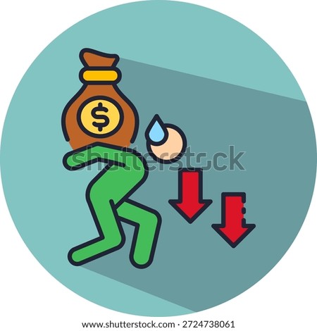 Cost Burden Icon isometric Vector Illustration