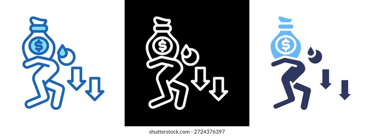 Cost Burden Icon triplestyle Vector Illustration