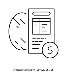 cost calculation, mirror price line icon vector. cost calculation, mirror price sign. isolated contour symbol black illustration