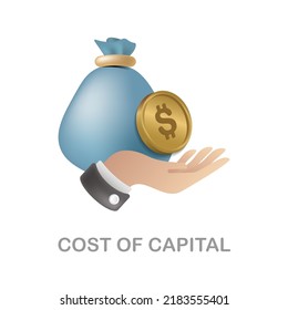 Cost Of Capital icon. 3d illustration from economic collection. Creative Cost Of Capital 3d icon for web design, templates, infographics and more