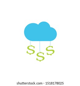 Icono de concepto de nube de costos. Imagen de cliente aislada en fondo blanco
