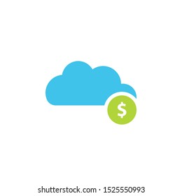 Cost cloud icon. Clipart image isolated on white background