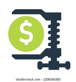 Icono de compresión de costos. Imagen de cliente aislada en fondo blanco