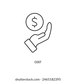 cost concept line icon. Simple element illustration. cost concept outline symbol design.