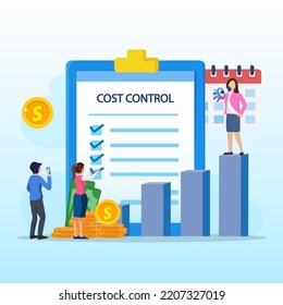 Cost control concept. Idea of financial planning savings flat vector illustration.