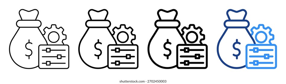 Cost Control Icon Different Outline Collection Set