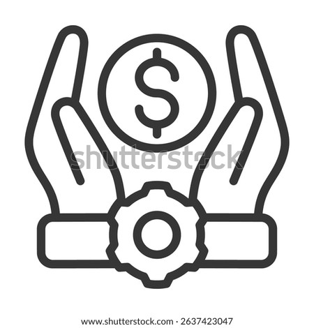 Cost Control Icon Lineal Style Vector Illustration