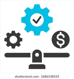 Cost Control Measuresv Glyph Blue Grey Single Icon Illustration