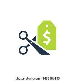 Cost cut icon. Clipart image isolated on white background