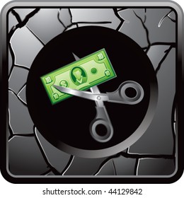 cost cutting gray cracked web button