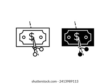 Cost Cutting Icon Set. Vector illustration