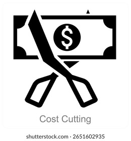 Cost Cutting vector icon concept design