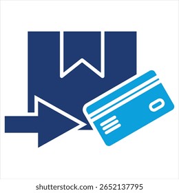 Kosten Lieferung Flach Blau Symbol Vektorgrafik