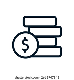 Cost - Dollar icon, Vector logo sign, Illustration, shape, design, UX UI icon, editable eps