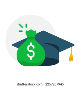 cost of education. scholarship concept illustration flat design vector eps10. modern graphic element for landing page, empty state ui, infographic, icon