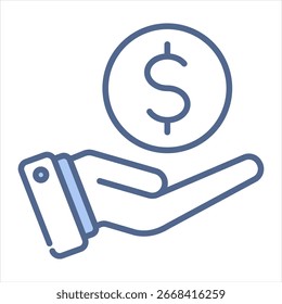 Ilustración vectorial rentable del icono azul
