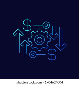 Cost Effective, Financial Linear Vector Icon