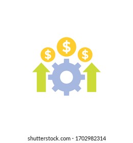 Kosteneffizienzsymbol, Vektorillustration der finanziellen Effizienz