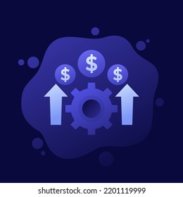 cost effective icon, financial efficiency vector design