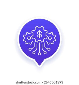 cost effective icon, money and financial management line vector