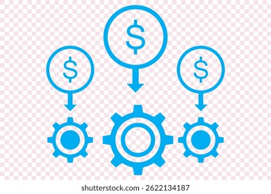 cost effective line icons, reducing costs vector.