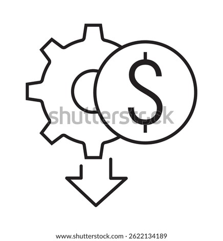 cost effective line icons, reducing costs vector.
