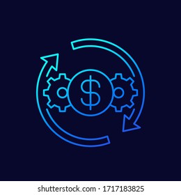 cost effective, optimization and efficiency line vector icon