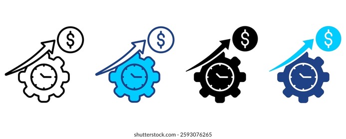 Cost Efficiency Icon Set Multiple Style Collection