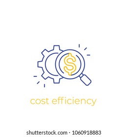 Cost Efficiency, Vector Linear Icon