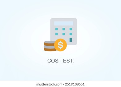 Cost Est. Vector Or Logo Sign Symbol Illustration