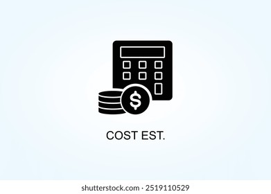 Cost Est. Vector Or Logo Sign Symbol Illustration