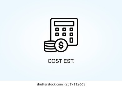 Cost Est. Vector Or Logo Sign Symbol Illustration