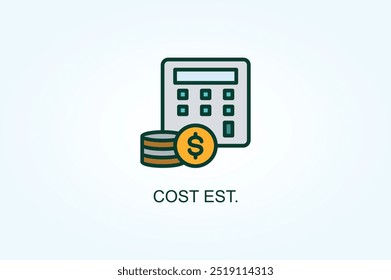 Cost Est. Vector Or Logo Sign Symbol Illustration