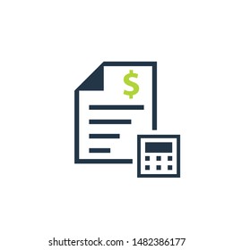 Cost Estimate Bill Icon. Clipart Image Isolated On White Background