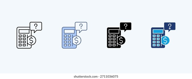 Vector de ilustración de íconos múltiples de estimación de costos