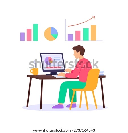 Cost Estimation, forecasting project expenses and budgeting, Flat vector character illustration
