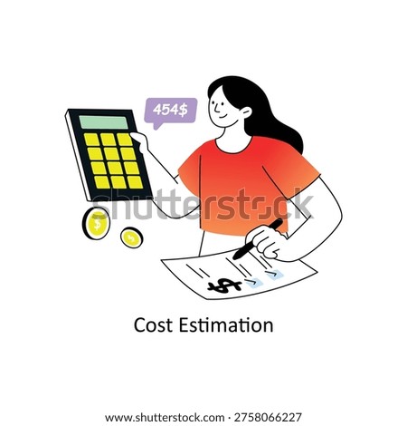Cost Estimation Gradient Flat Style Design Vector illustration. Stock illustration.. 