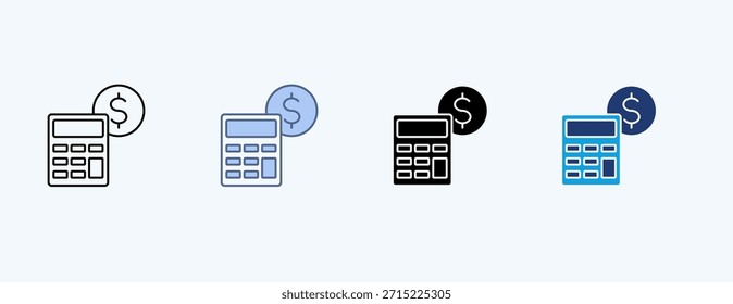 Vector de ilustración de íconos múltiples de estimación de costos