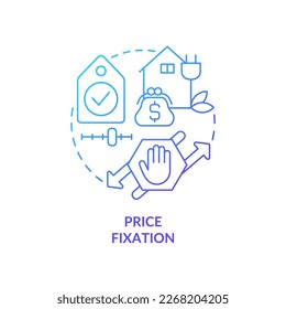 Cost fixation blue gradient concept icon. Carbon free economy. Advantage of hydrogen energy abstract idea thin line illustration. Isolated outline drawing. Myriad Pro-Bold font used