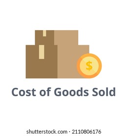 Cost of Goods Sold or COGS. Finance and accounting concept. Flat illustration on white background.