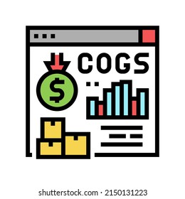 cost of goods sold cogs report color icon vector. cost of goods sold cogs report sign. isolated symbol illustration