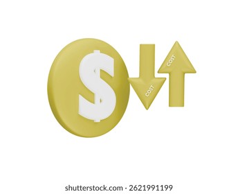  cost icon 3d illustration render