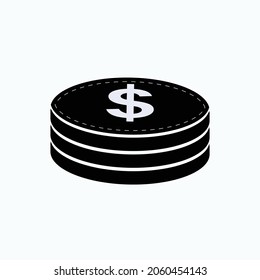 Cost Icon. Expenses, Saving or 3 Coins Symbol  - Vector